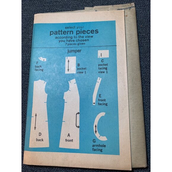 Simplicity 8364 Vintage Sewing Pattern Womens Jumper Dress 1970s Size 12 - Picture 2 of 5